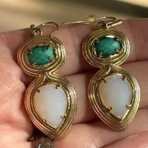 Vintage Kendra Scott Daphne Gold-Tone Double Stone Drop Earrings